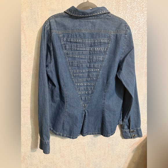 Bleu Bayou Embellished Western Denim Jacket, Stylish, Feminine, 100% Cotton, Med - Picture 2 of 9